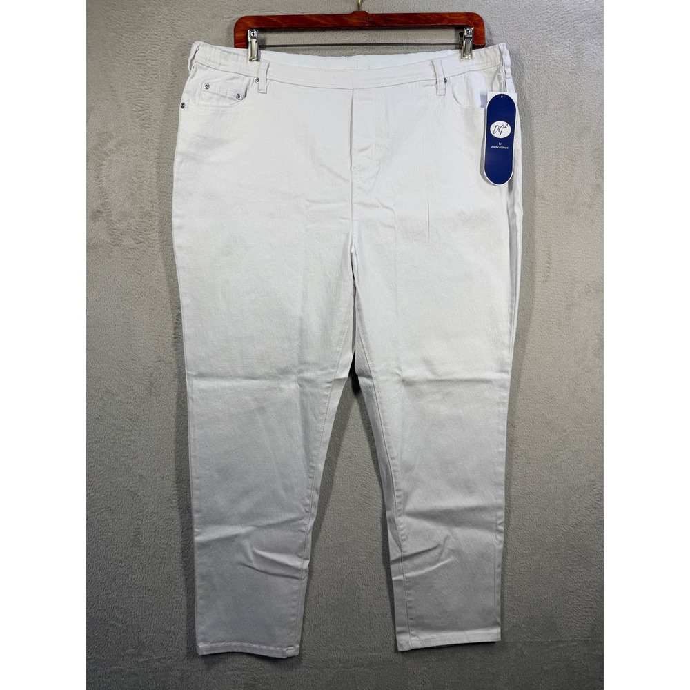 DG2 Diane Gilman Skinny Jeans Women 2XT White Stretch Denim Pull On 054017